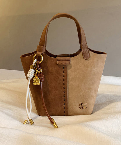 Fine Brown Patchwork Faux Leather Tote Handbag