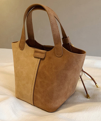 Fine Brown Patchwork Faux Leather Tote Handbag