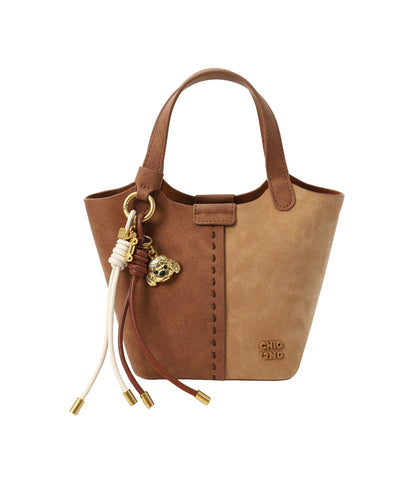 Fine Brown Patchwork Faux Leather Tote Handbag
