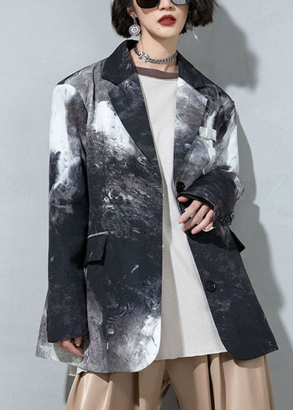 Feine Schokoladenknopftaschen Peter Pan Kragen Druckmäntel Frühling