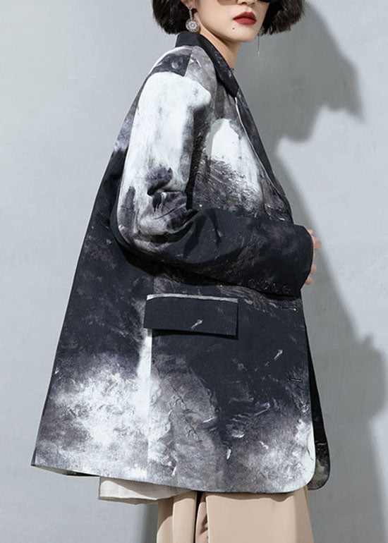 Feine Schokoladenknopftaschen Peter Pan Kragen Druckmäntel Frühling