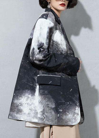 Feine Schokoladenknopftaschen Peter Pan Kragen Druckmäntel Frühling