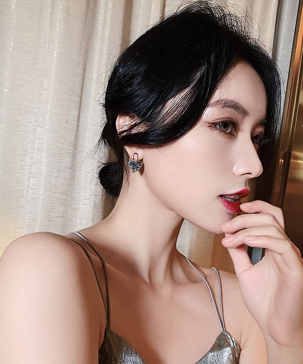 Pendientes colgantes de circonitas de metal con bloques de colores finos