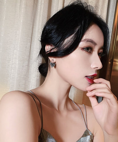 Pendientes colgantes de circonitas de metal con bloques de colores finos