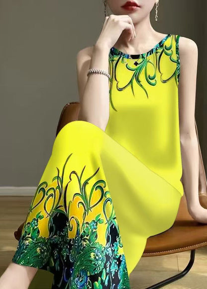 Feines, fluoreszierend grünes Baumwoll-Partykleid mit grünem Print für den Sommer