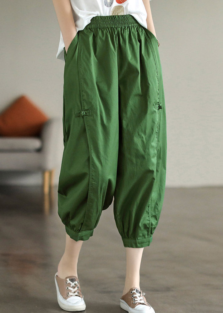 Pantalones cortos de algodón con botones y patchwork de jengibre fino para verano