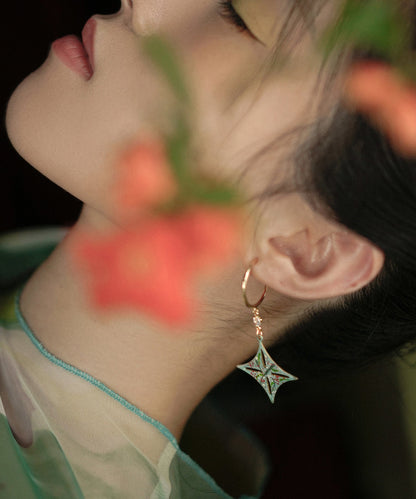 Ohrhänger aus feinem Gold und Kupfer mit Diamanten