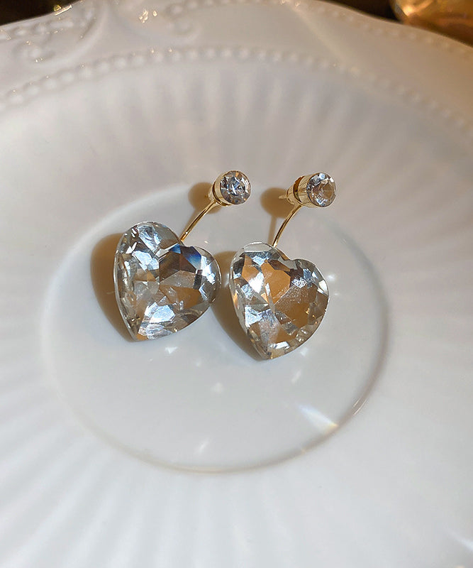 Pendientes colgantes de circonitas con sobredorado de cobre y oro fino