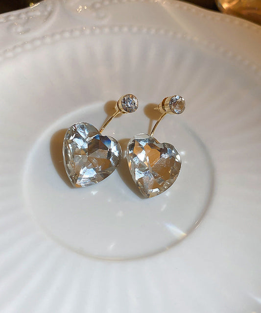 Pendientes colgantes de circonitas con sobredorado de cobre y oro fino