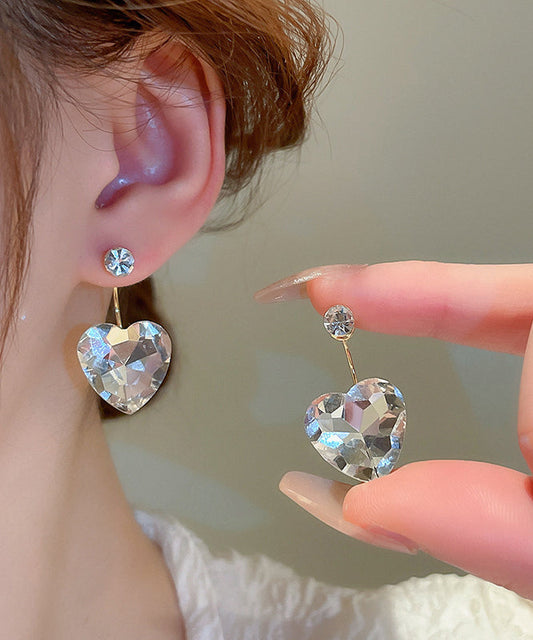 Pendientes colgantes de circonitas con sobredorado de cobre y oro fino