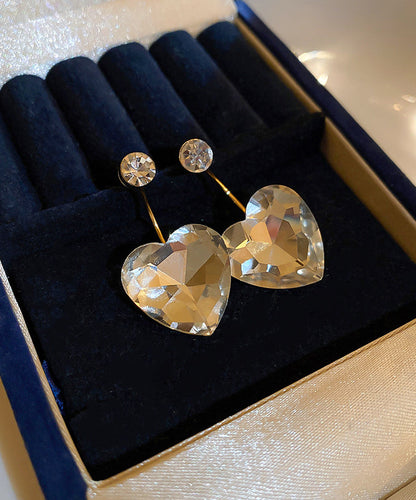 Pendientes colgantes de circonitas con sobredorado de cobre y oro fino