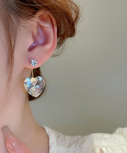 Pendientes colgantes de circonitas con sobredorado de cobre y oro fino