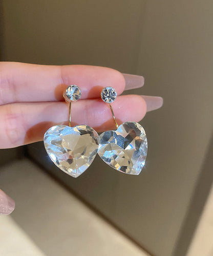 Pendientes colgantes de circonitas con sobredorado de cobre y oro fino