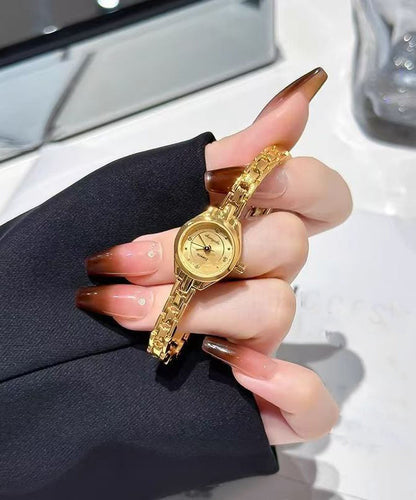 Fine Gold Stainless Steel Zircon Quartz Movement Watches
