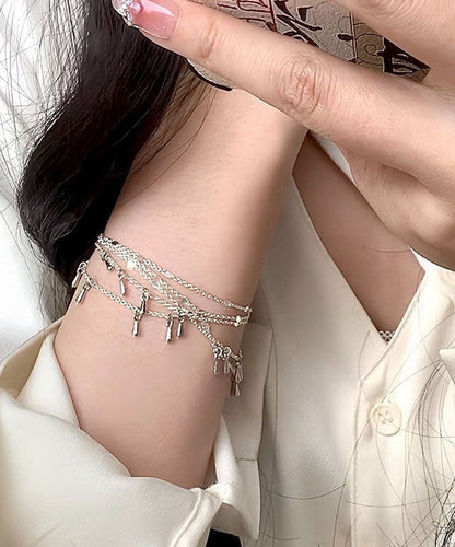 Feingoldenes, vergoldetes Quastenkettenarmband aus Sterlingsilber