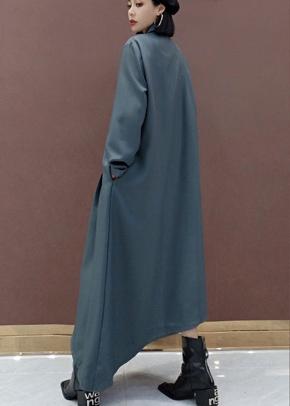 Feine graue asymmetrische Taschen Kleider Frühling