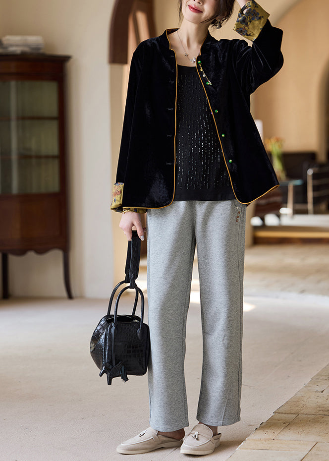 Feiner Jacquard-Seidensamtmantel mit beidseitigem Tragekomfort, Frühlingsjacke