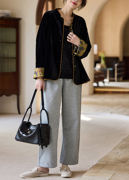 Feiner Jacquard-Seidensamtmantel mit beidseitigem Tragekomfort, Frühlingsjacke