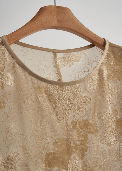 Camisa de algodón extragrande bordada en color caqui fino para primavera