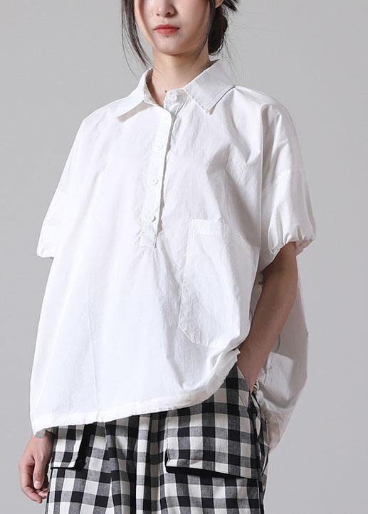 Fine Khaki Pockets Cotton Tops Short Sleeve - SooLinen