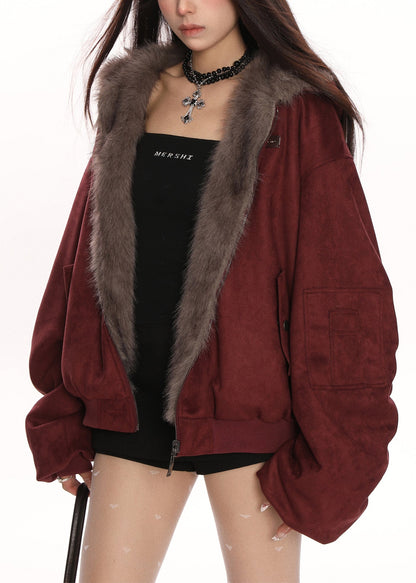 Chaqueta de invierno con capucha de gran tamaño y doble cara de Mulberry