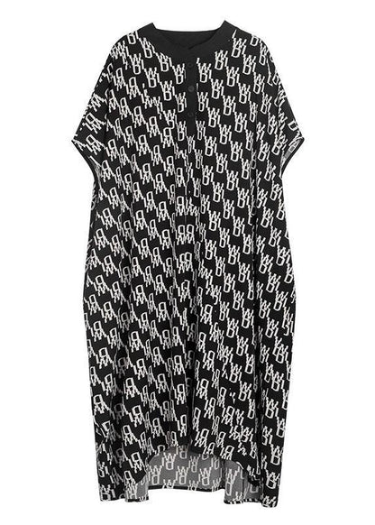 Fine Newspaper Print low High Design Button Pockets Summer Maxi Dresses - SooLinen