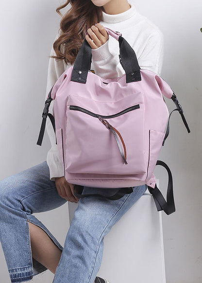 Feiner rosa Baumwoll-Rucksack mit großem Fassungsvermögen