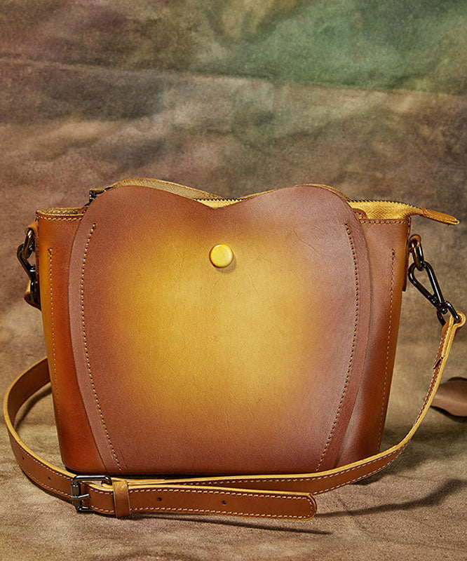 Feine lila Rub Farbe Paitings Kalbsleder Messenger Bag