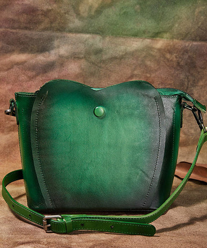 Feine lila Rub Farbe Paitings Kalbsleder Messenger Bag