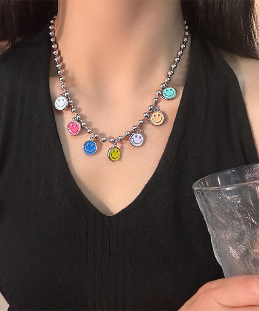 Feine Regenbogen-Lasso-Halskette aus Edelstahllegierung