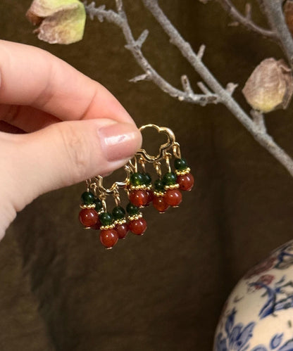 Feine Regenbogen-Ohrringe aus Sterlingsilber mit vergoldeten Perlen