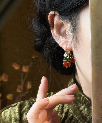 Feine Regenbogen-Ohrringe aus Sterlingsilber mit vergoldeten Perlen