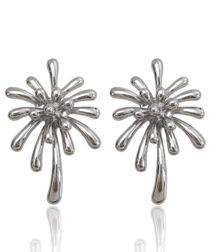 Ohrstecker mit feinem Seiden- und Kupferdekor im Feuerwerksdesign