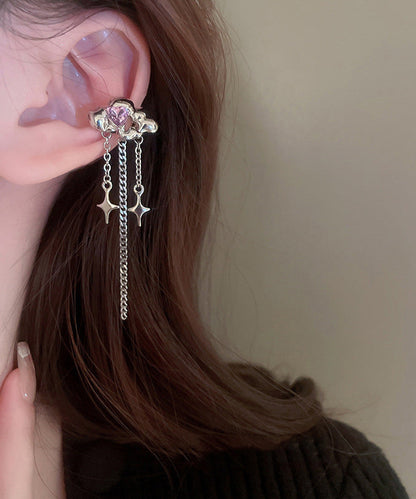 Fine Silk Copper Zircon Water Drop Tassel Drop Earrings