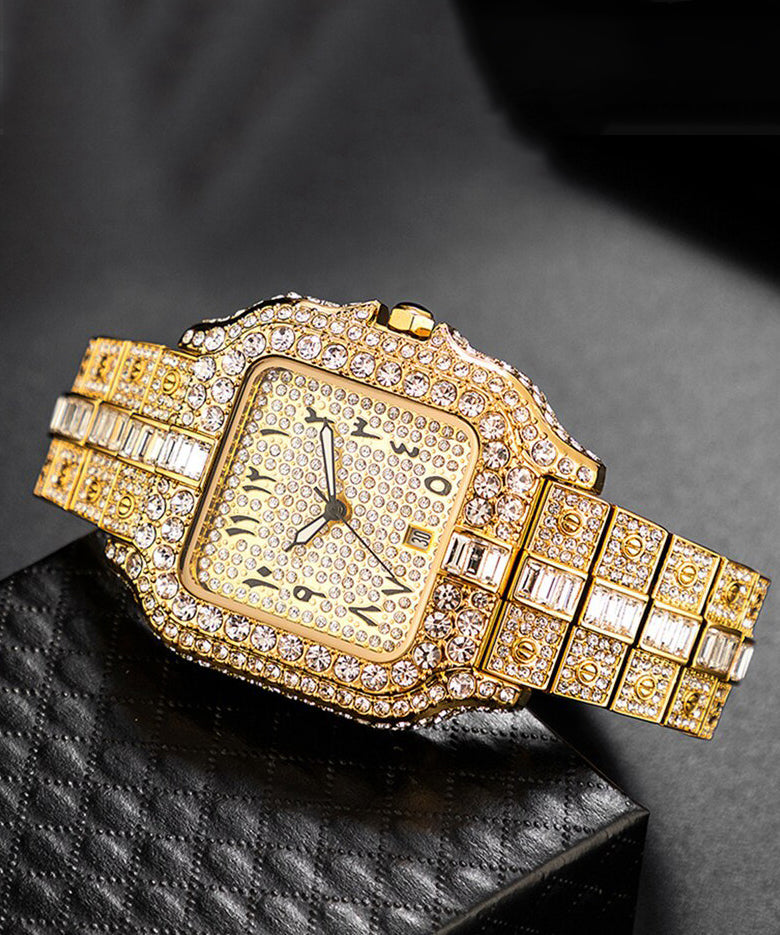 Fine Silk Stainless Steel Zircon Men Watches