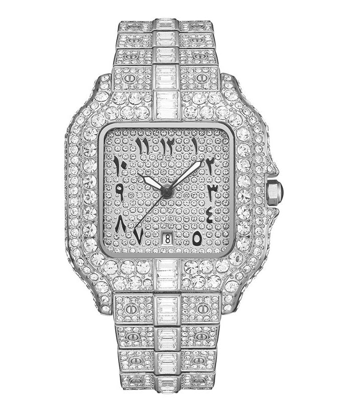 Fine Silk Stainless Steel Zircon Men Watches