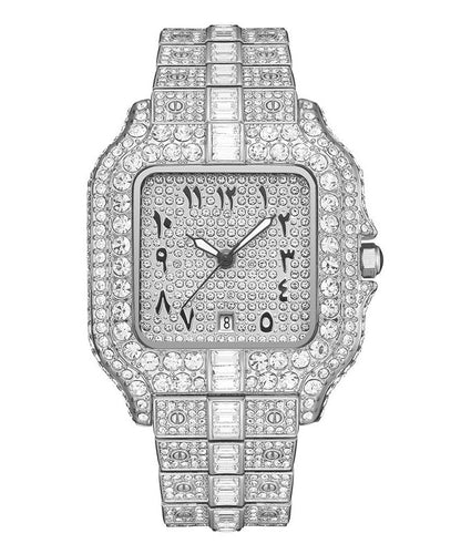 Fine Silk Stainless Steel Zircon Men Watches