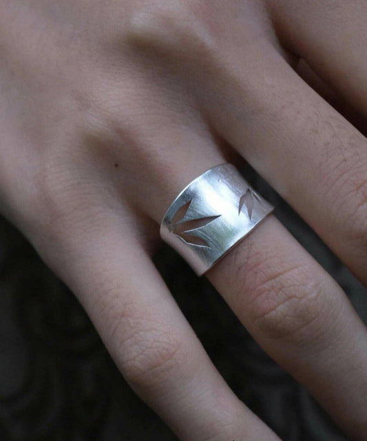 Fine Silk Sterling Silver Zircon Hollow Out Rings