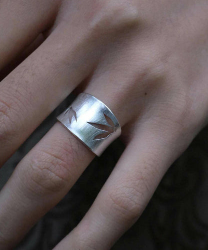 Fine Silk Sterling Silver Zircon Hollow Out Rings
