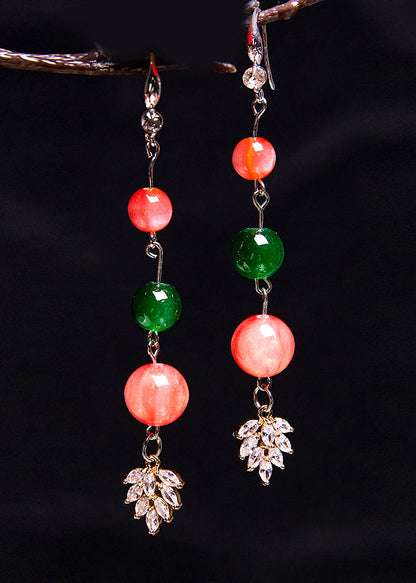 Pendientes colgantes de circonita turquesa en forma de uva