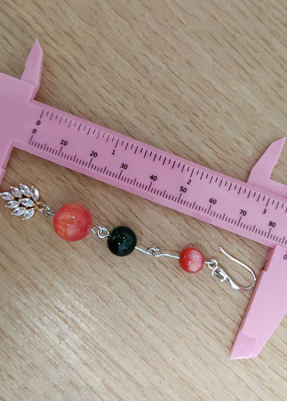 Pendientes colgantes de circonita turquesa en forma de uva