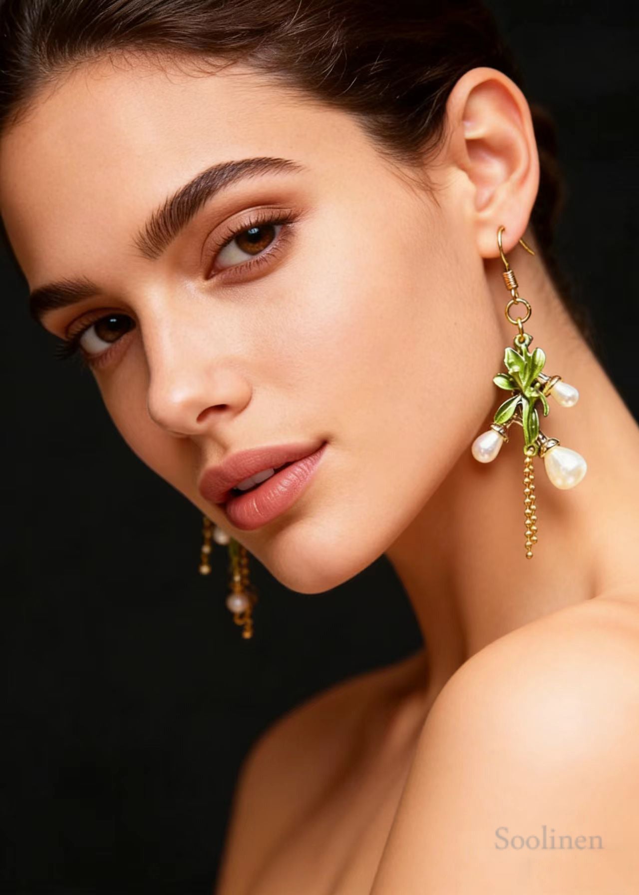 Fine White Pearl Branch Design Tassels Drop Earrings