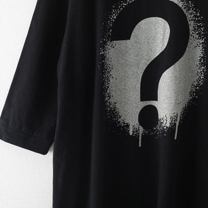 Feine schwarze Alphabet-Baumwollkaftane, trendiges, seitlich offenes Kleid in Übergröße, neue kurze Kaftane