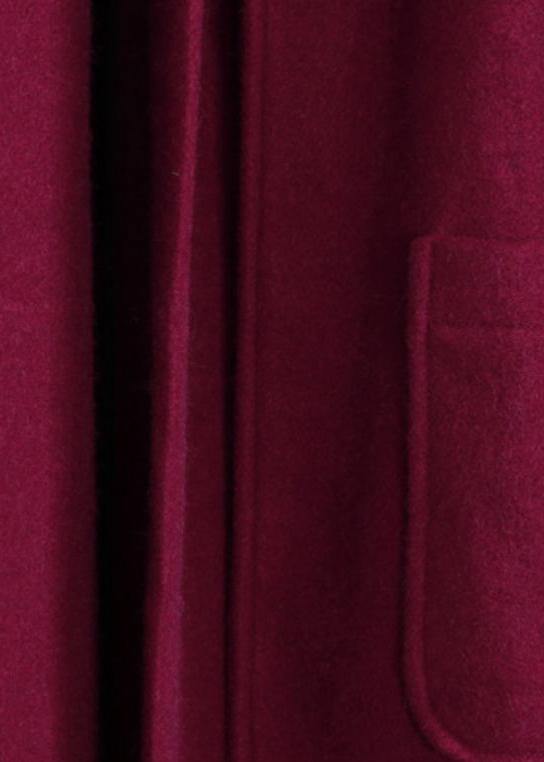 Fine burgundy Woolen Coat Women oversize Winter coat Batwing Sleeve large hem - SooLinen
