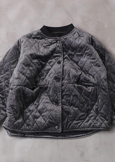 Fine gray winter outwear plus size clothing Jackets & Coats o neck thick outwear - SooLinen