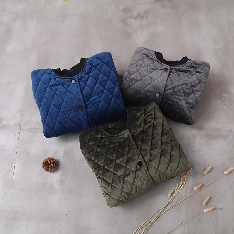 Fine gray winter outwear plus size clothing Jackets & Coats o neck thick outwear - SooLinen