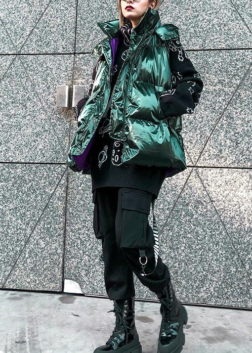 Fine green women parkas plus size winter hooded sleeveless coats - SooLinen