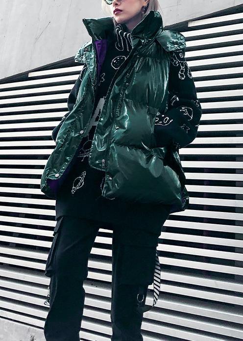 Fine green women parkas plus size winter hooded sleeveless coats - SooLinen