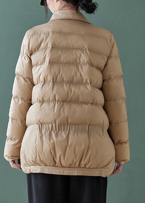 Fine nude outwear plus size clothing down jacket lapel pockets winter outwear - SooLinen