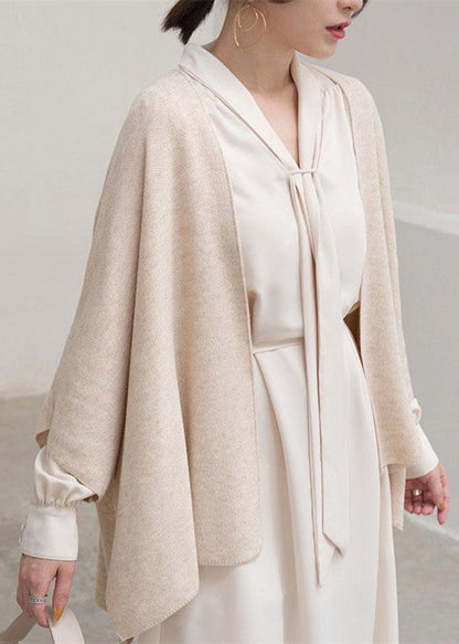 Feine nudefarbene Pullover lässige Strickblusen mit Dreiviertelärmeln 2018 Cardigan-Bluse